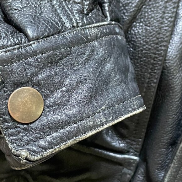 Wilson's Adventure Bound Thinsulate Leather Jacket Men's L Black moto Biker - Picture 7 of 14